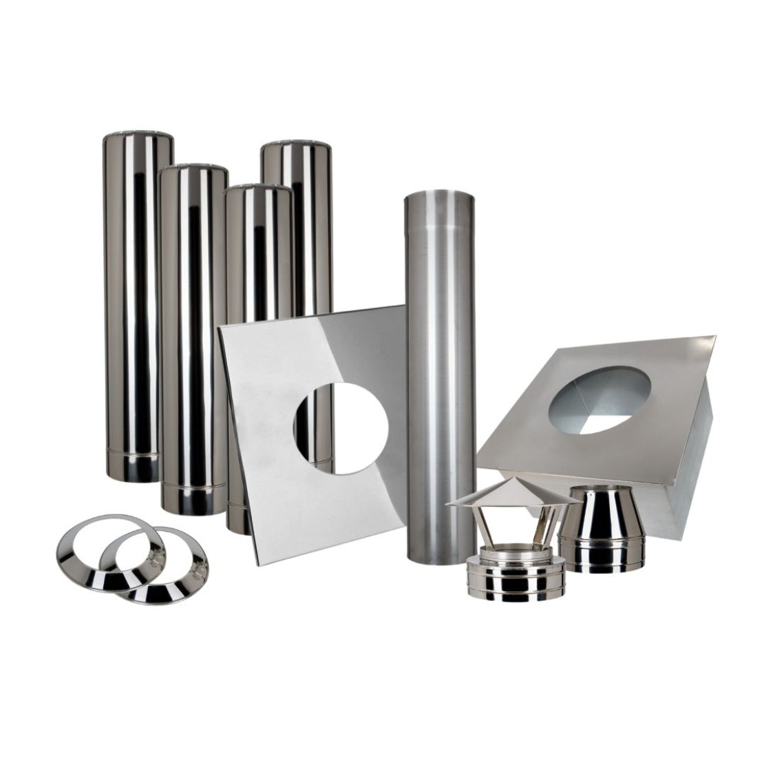 Straight sauna chimney set 5 m AISI 321, diameter 120/220 mm