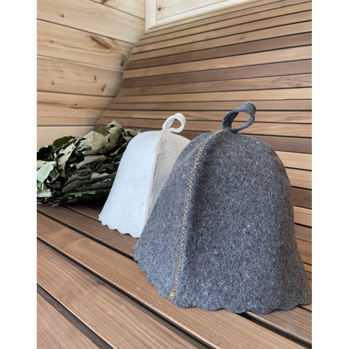 Gray hat made of natural felt