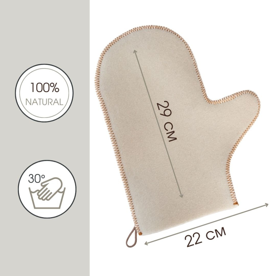 White glove of natural felt