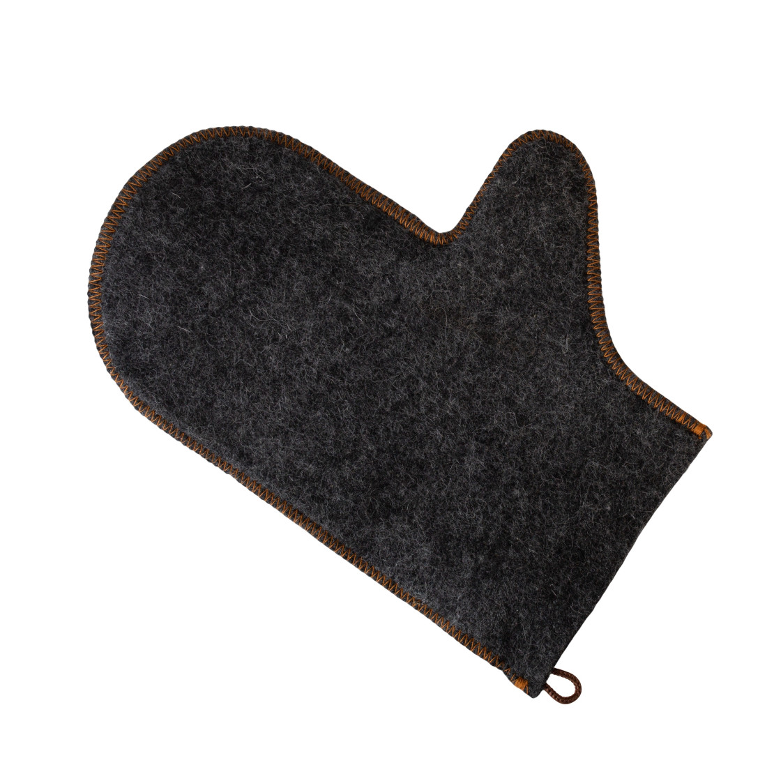 Gray glove of natural felt