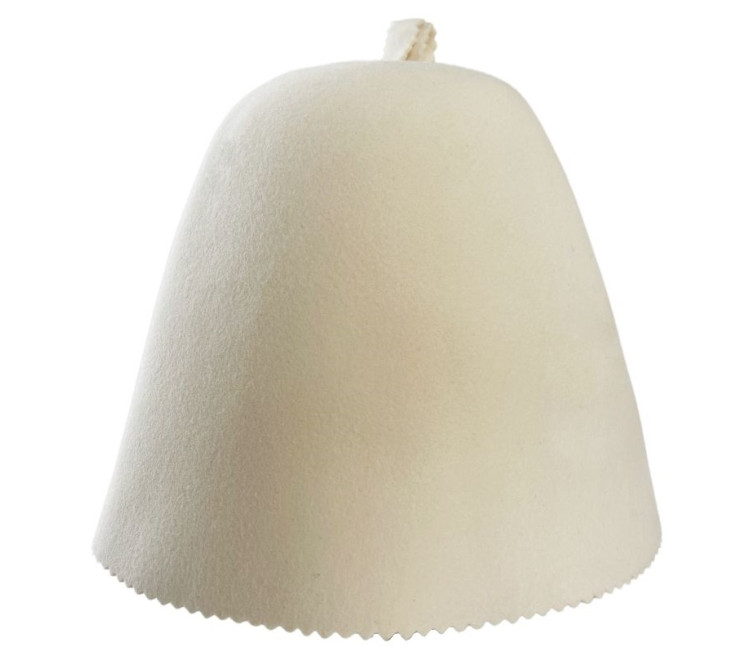 Sauna hat white (natural felt)