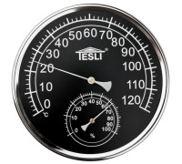 Thermohygrometer Black for sauna and bath D 205 mm