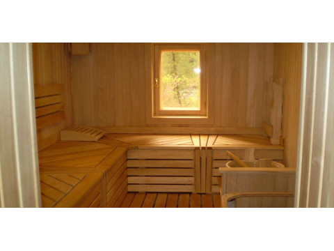 Wooden windows for bath