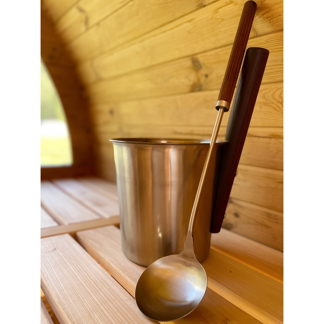 Tesli Long ladle with thermowood handle 100 ml.