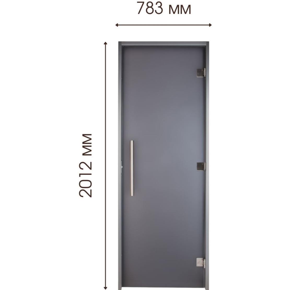 Дверь для хаммама Tesli Antalya Graphite Sateen 2000x800