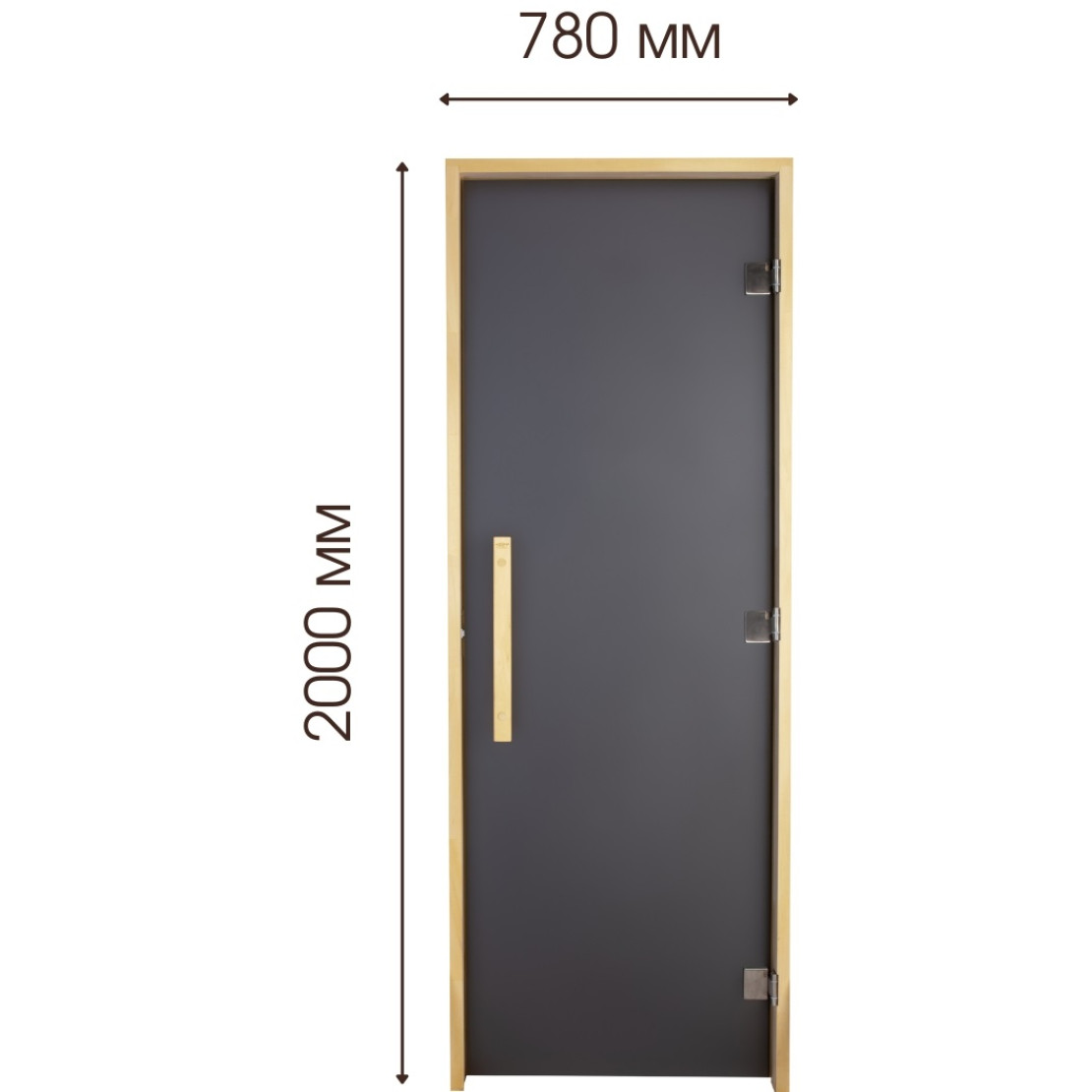 Door for bath and sauna Tesli Lux Graphite 2000х800