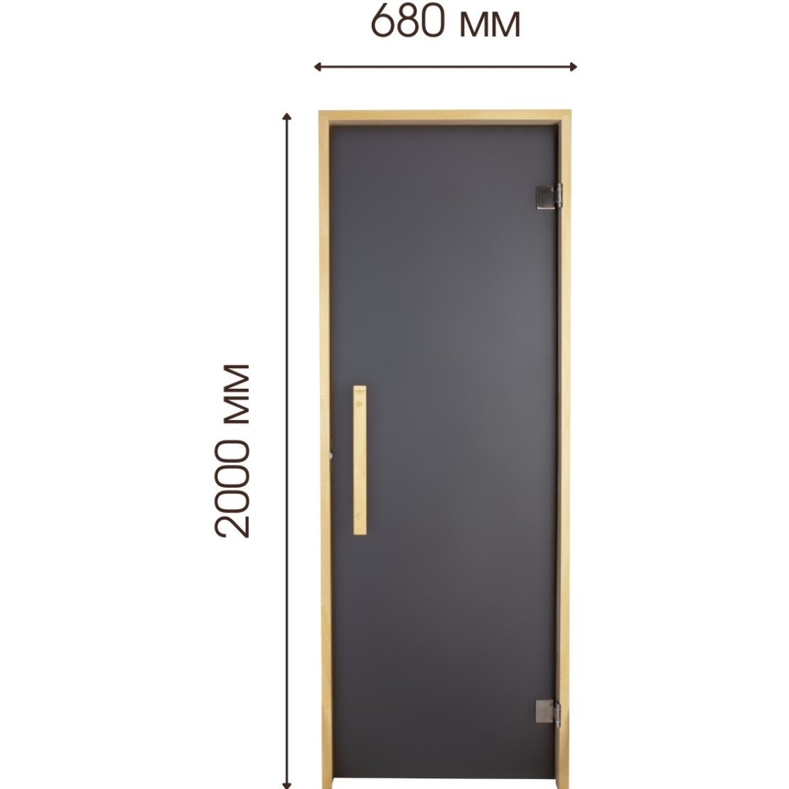 Door for bath and sauna Tesli Lux Graphite 2000х700