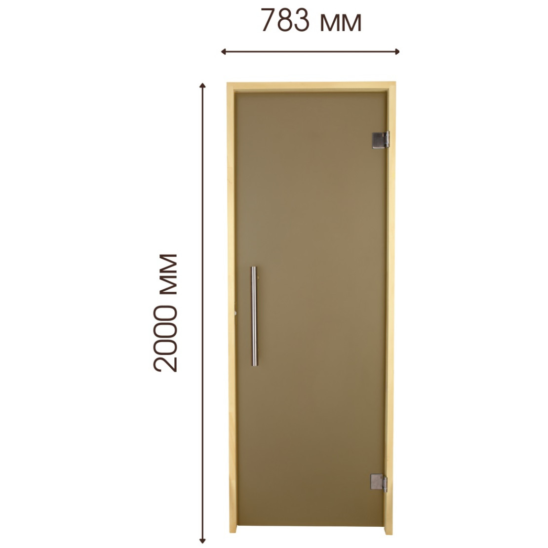 Door for baths and saunas Tesli Steel Sateen 2000х800