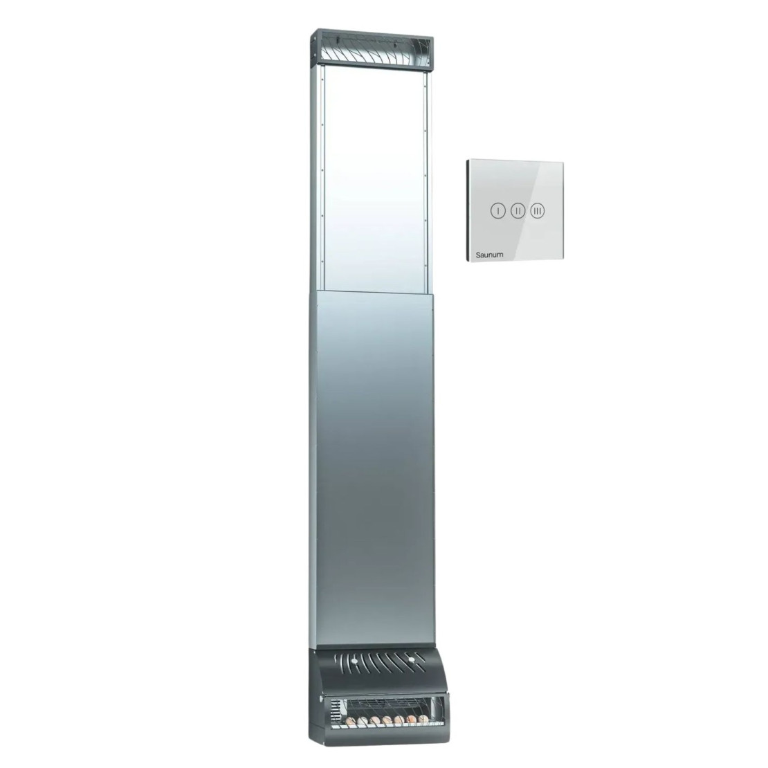 Climate control for bath and sauna SAUNUM Base S steel + remote control white