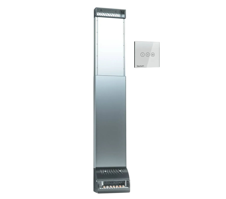 Climate control for bath and sauna SAUNUM Base S steel + remote control white