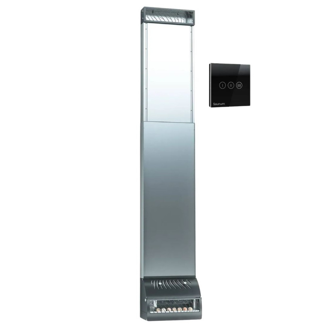 Climate control for bath and sauna SAUNUM Base S steel + remote control black