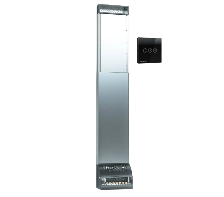 Climate control for bath and sauna SAUNUM Base S steel + black remote control