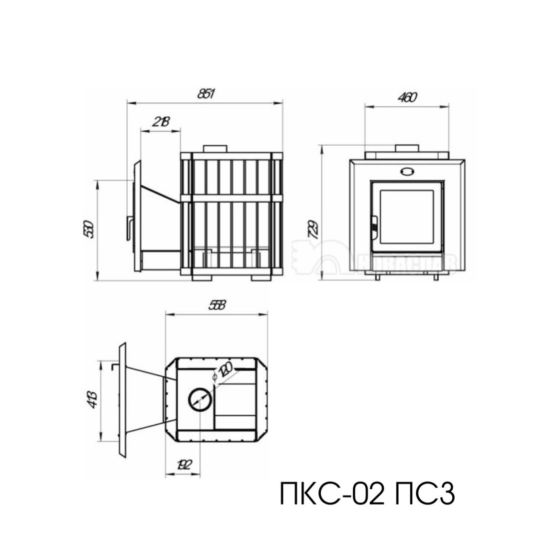 Stove for baths and saunas NOVASLAV "Rod - Panorama" 18 m³
