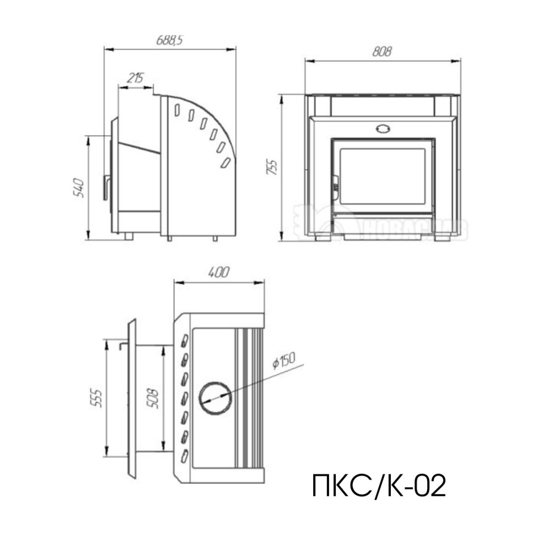 Furnace for baths and saunas NOVASLAV "Cascade" 18 cubic meters