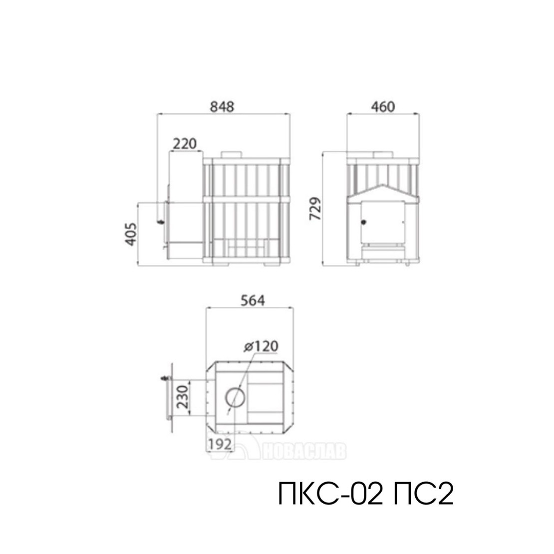 Furnace for baths and saunas NOVASLAV "bars" 18 cubic glass