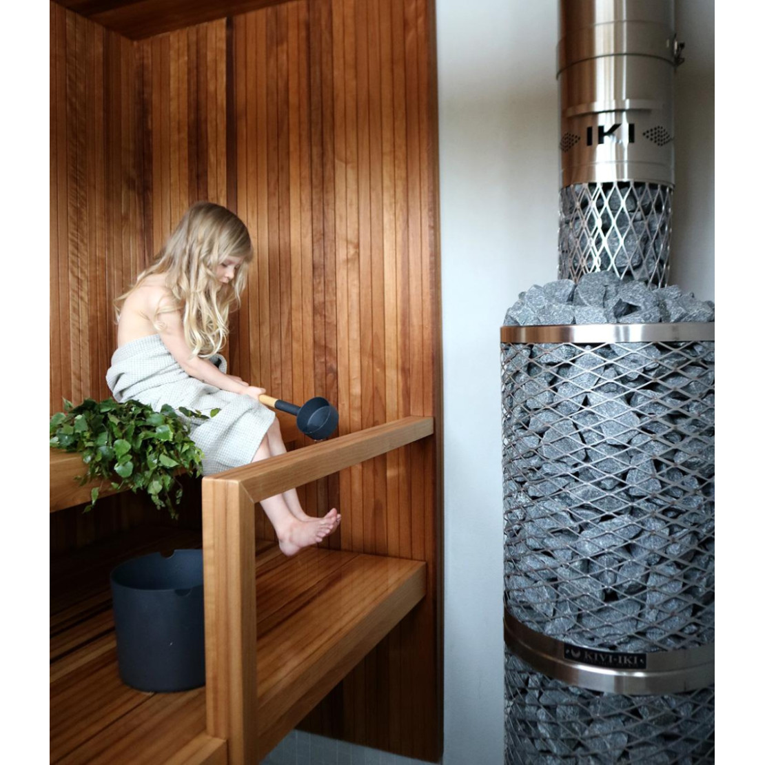Wood-burning sauna stove IKI KIVI 15 - 25 SL left-hand door