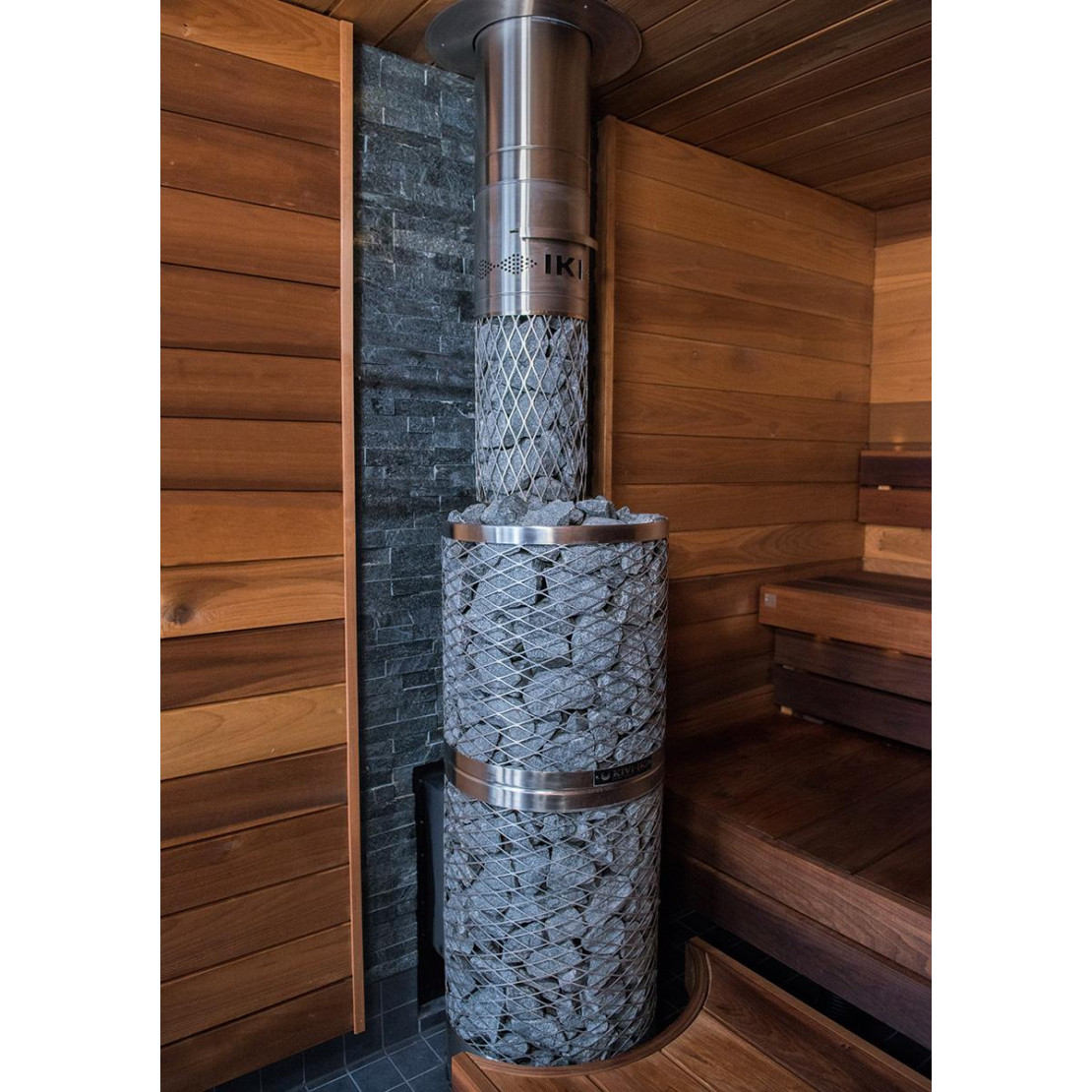 Wood-burning sauna stove IKI KIVI 15 - 25 SL left-hand door