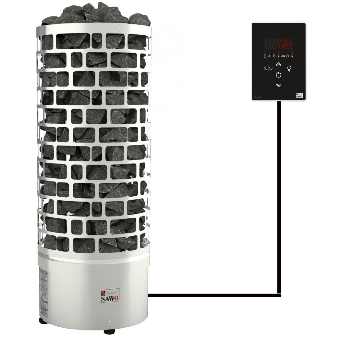 Electric stone sawo Aries ARI3-90Ni2-P + remote control Saunova 2.0