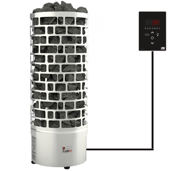 Electric stove Sawo Aries ARI3-90Ni2-P + remote control Saunova 2.0
