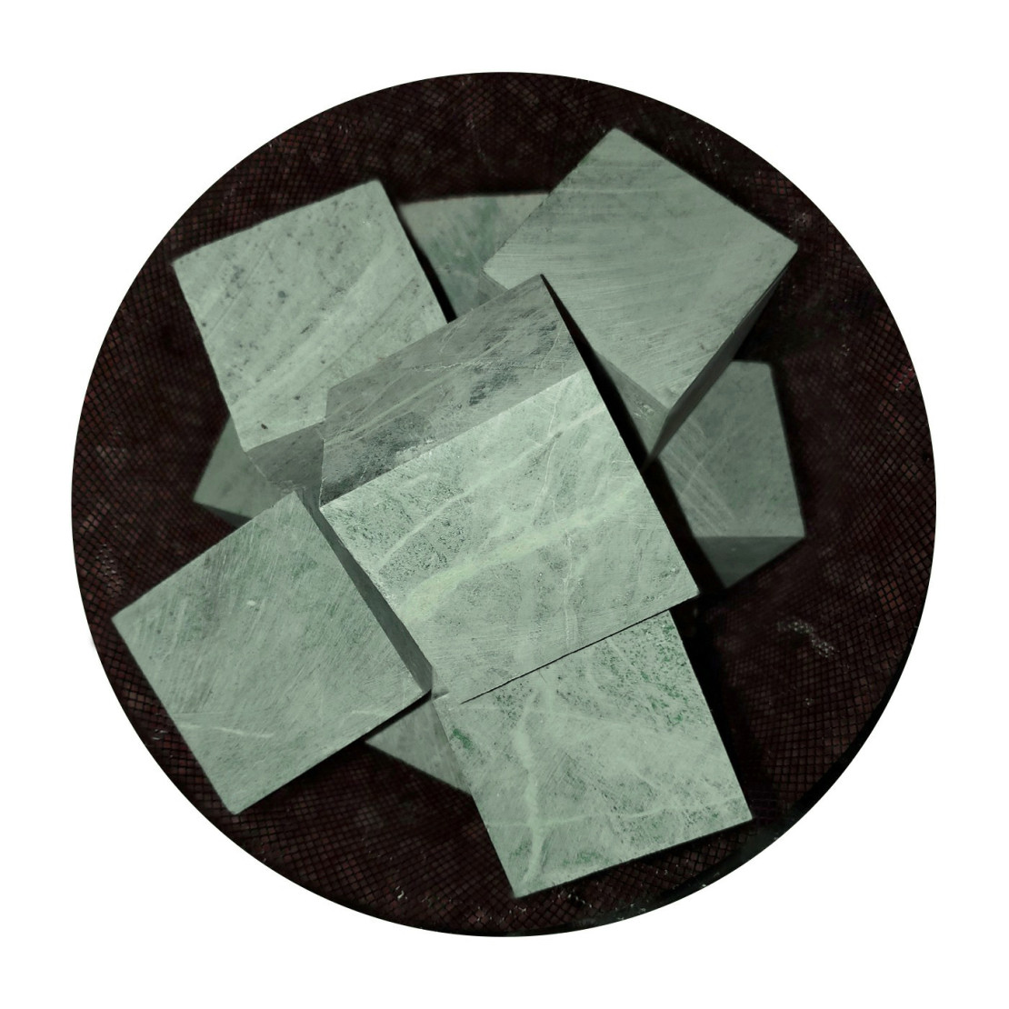Jadeite sawn in the shape of a cube 7x7x7 cm / 10 kg