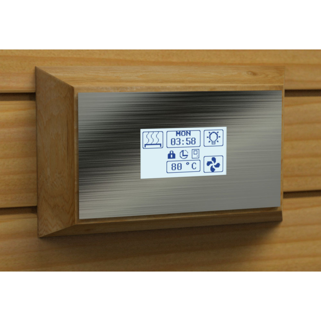 Sawo Innova Stainless Steel Touch INT-S-SST control panel with INP-C power unit