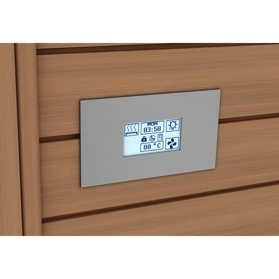 Sawo Innova Stainless Steel Touch INT-S-SST control panel with INP-C power unit