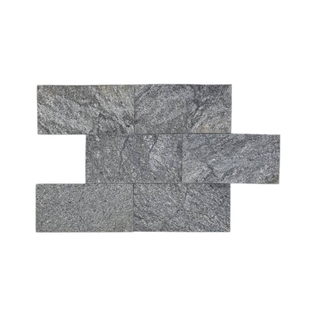 Talcomagnesite tile, rectangular, torn surface, 200x100x10-15 mm