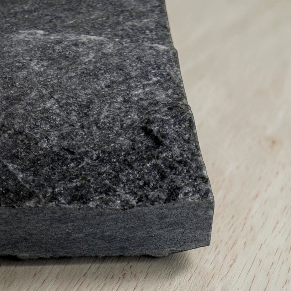 Talcomagnesite tile, rectangular, torn surface, 200x100x10-15 mm