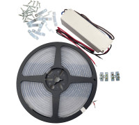 Set of heat-resistant LED strip 5m, warm white, with power supply