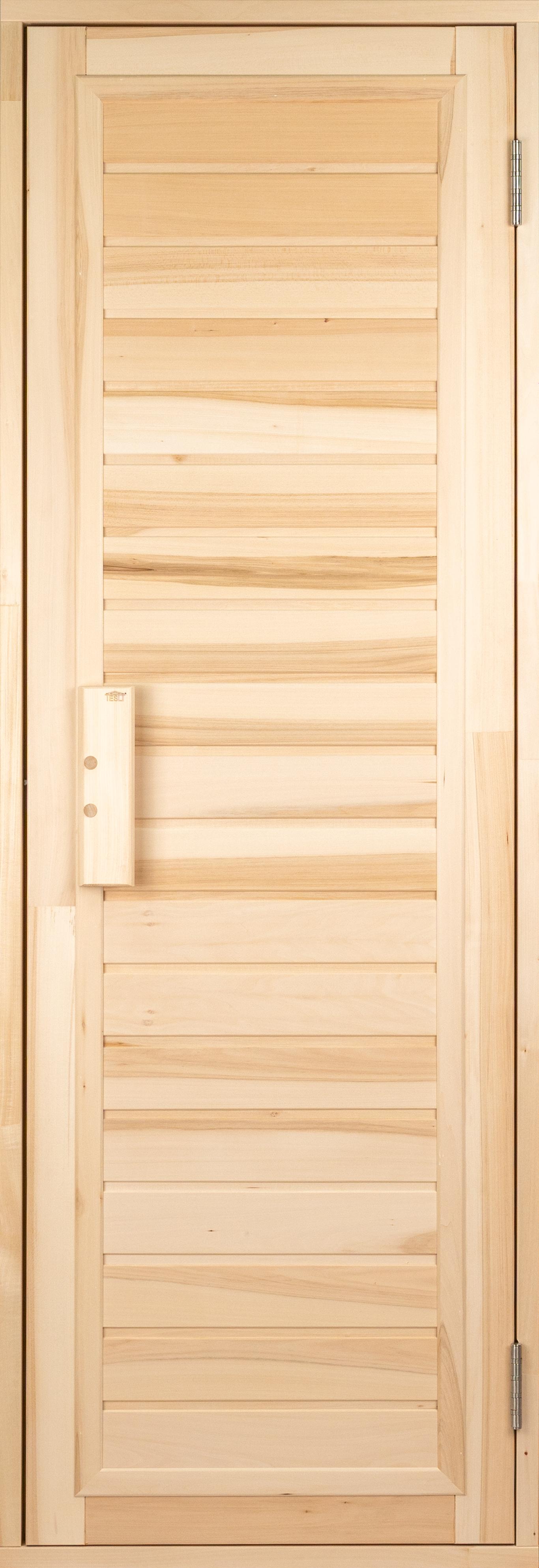 Wooden doors for baths and saunas